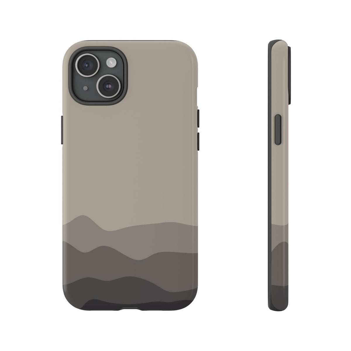 Beige Abstract Waves Protective Phone Case - Beige Phone Case - iPhone 15 Plus / Glossy