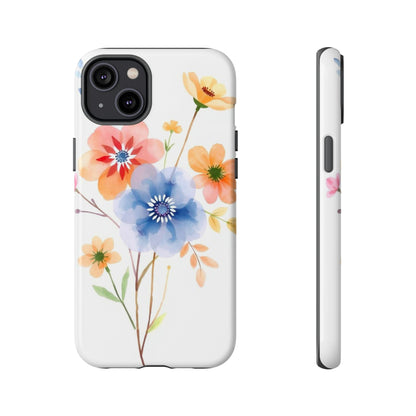 iPhone 14 Plus / Glossy Phone Case - Boho Chic Watercolour Bouquet Pattern Phone Case