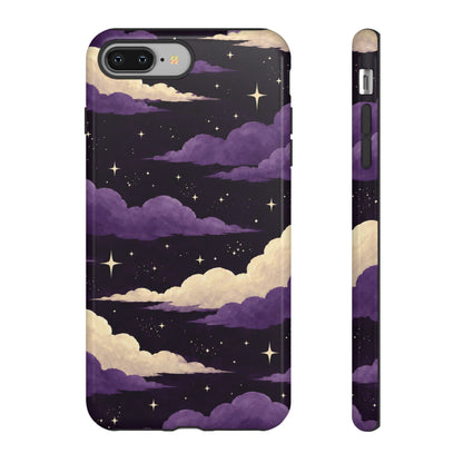 Illustrated Purple Clouds & Stars Phone Case