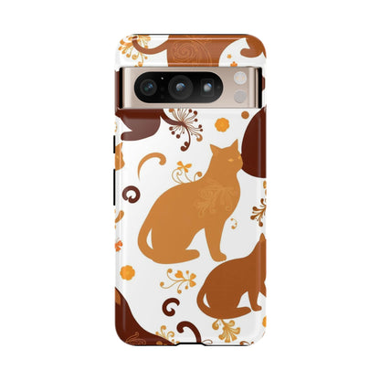 Google Pixel 8 Pro / Glossy Phone Case - Abstract Cat Pattern Phone Case