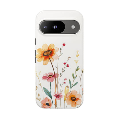 Boho Chic Watercolour Wild Blooms Pattern Phone Case
