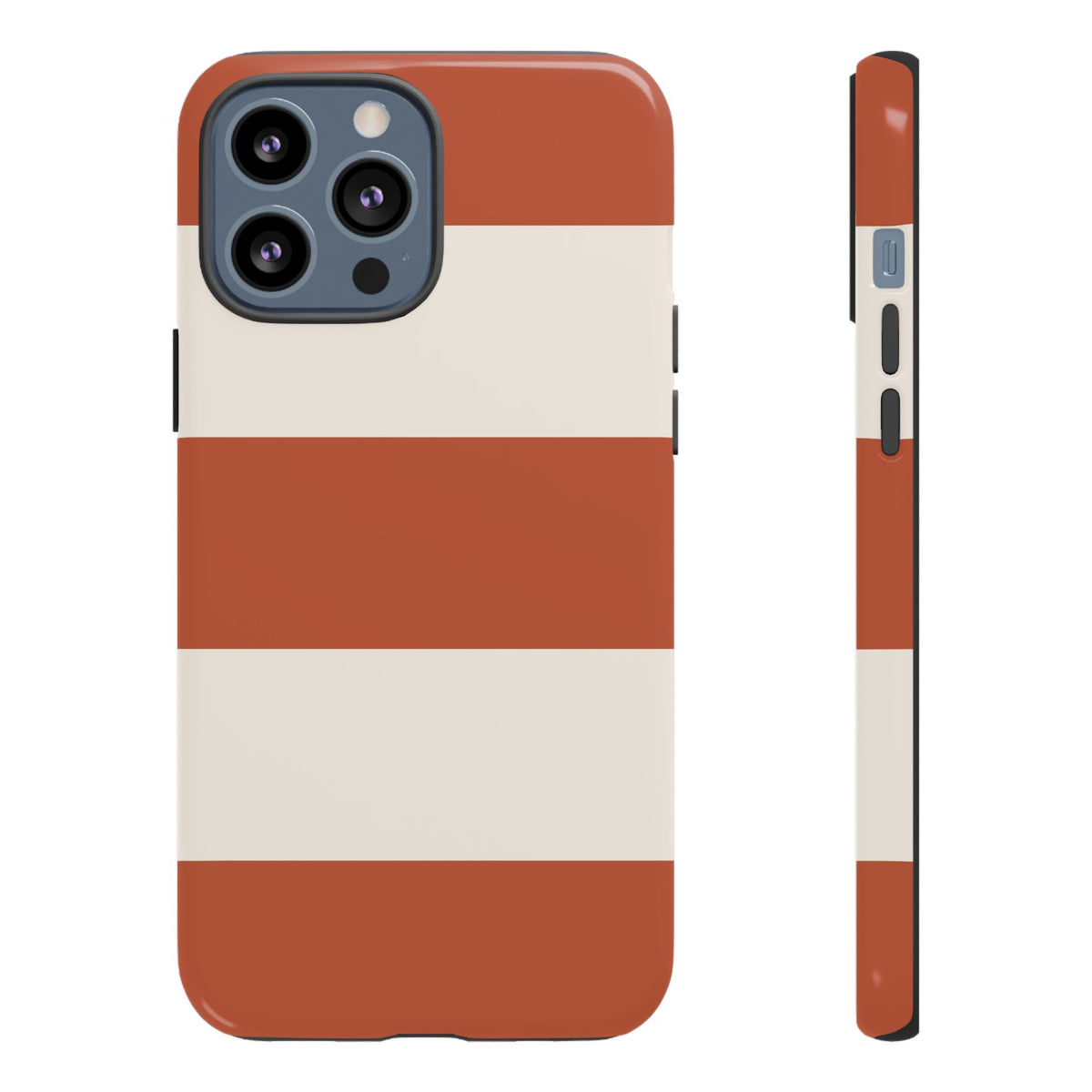 Terracotta Horizontal Stripe Pattern Phone Case - Orange Phone Case - iPhone 13 Pro Max / Glossy