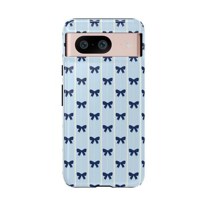 Retro Navy Blue Bow Pattern Phone Case