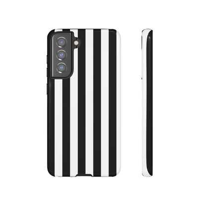 Simple Black & White Stripe Pattern Phone Case - White Phone Case - Samsung Galaxy S21 FE / Glossy