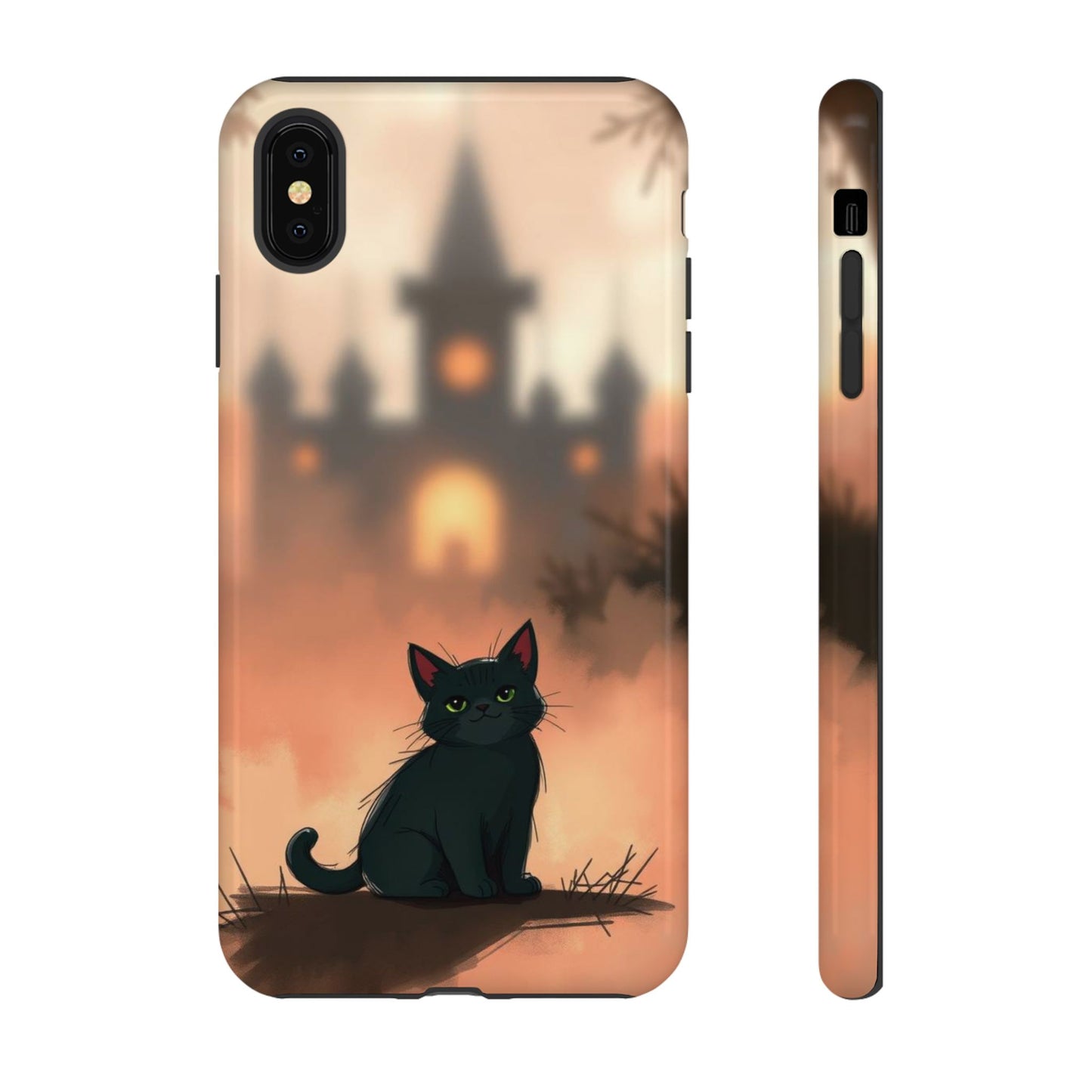 iPhone XS MAX / Glossy Phone Case - Cute Gothic Cat Design Phone Case