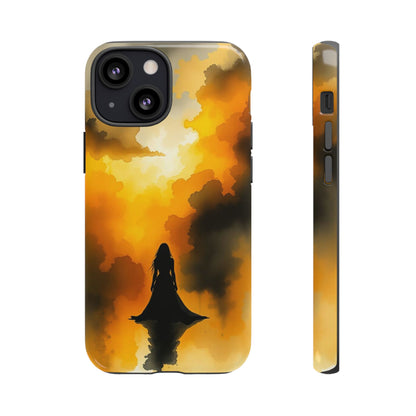 iPhone 13 Mini / Glossy Phone Case - Watercolour Gothic Woman in Black Phone Case