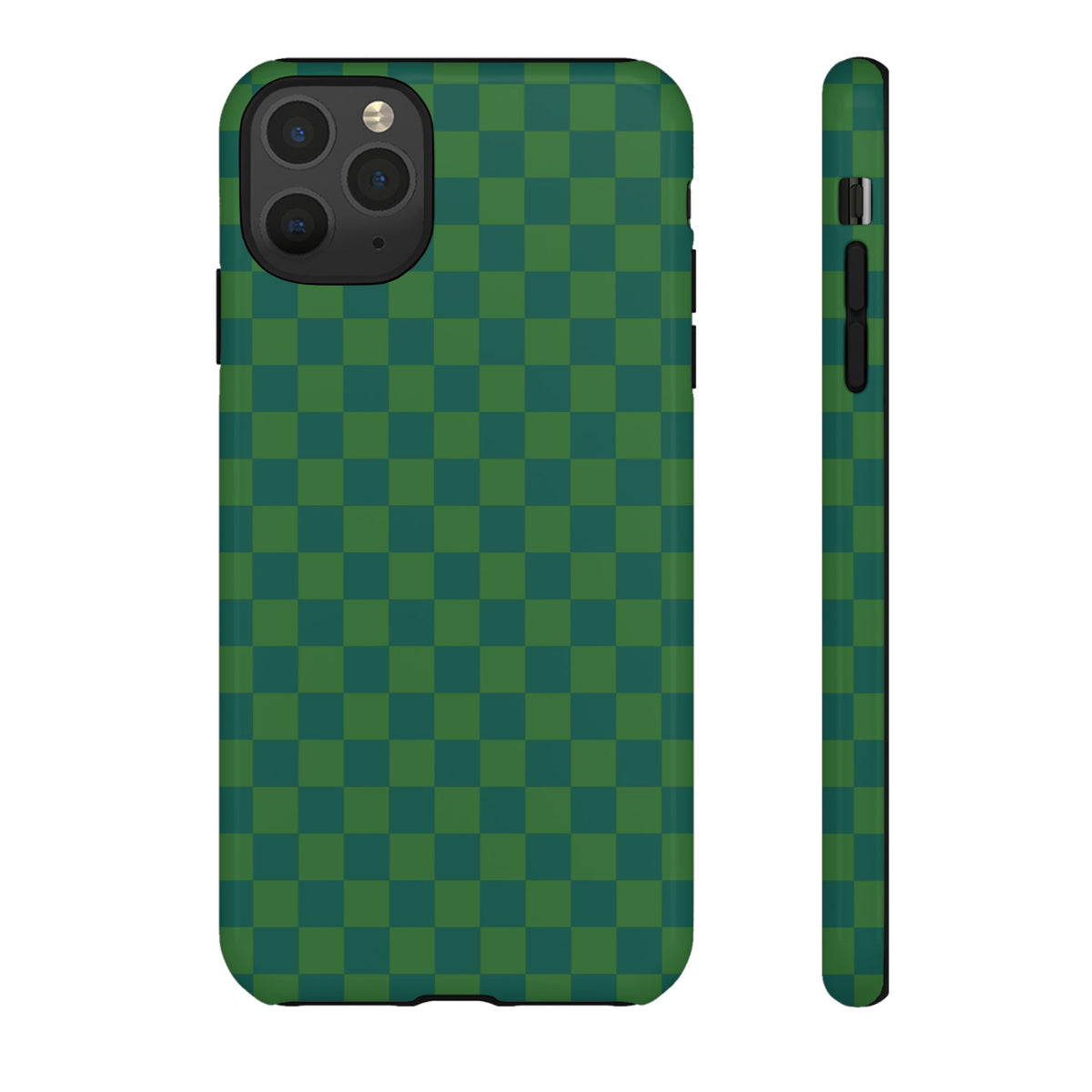 Bold Green Small Checked Pattern Phone Case - Green Phone Case - iPhone 11 Pro Max / Glossy