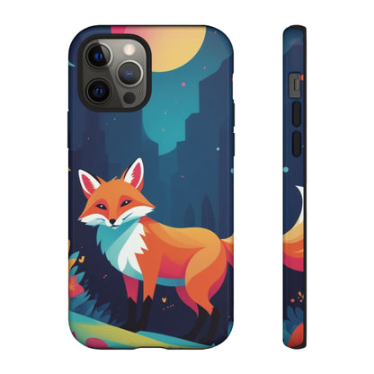 iPhone 12 Pro / Glossy Phone Case - Stylised Fox Design Phone Case