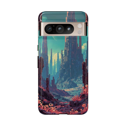Alien Monolith Valley Sci-fi Phone Case - Pink Phone Case - Google Pixel 8 Pro / Glossy