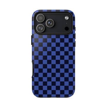 Bold Blue Small Checked Pattern Phone Case - Blue Phone Case - iPhone 17 Pro Max / Glossy