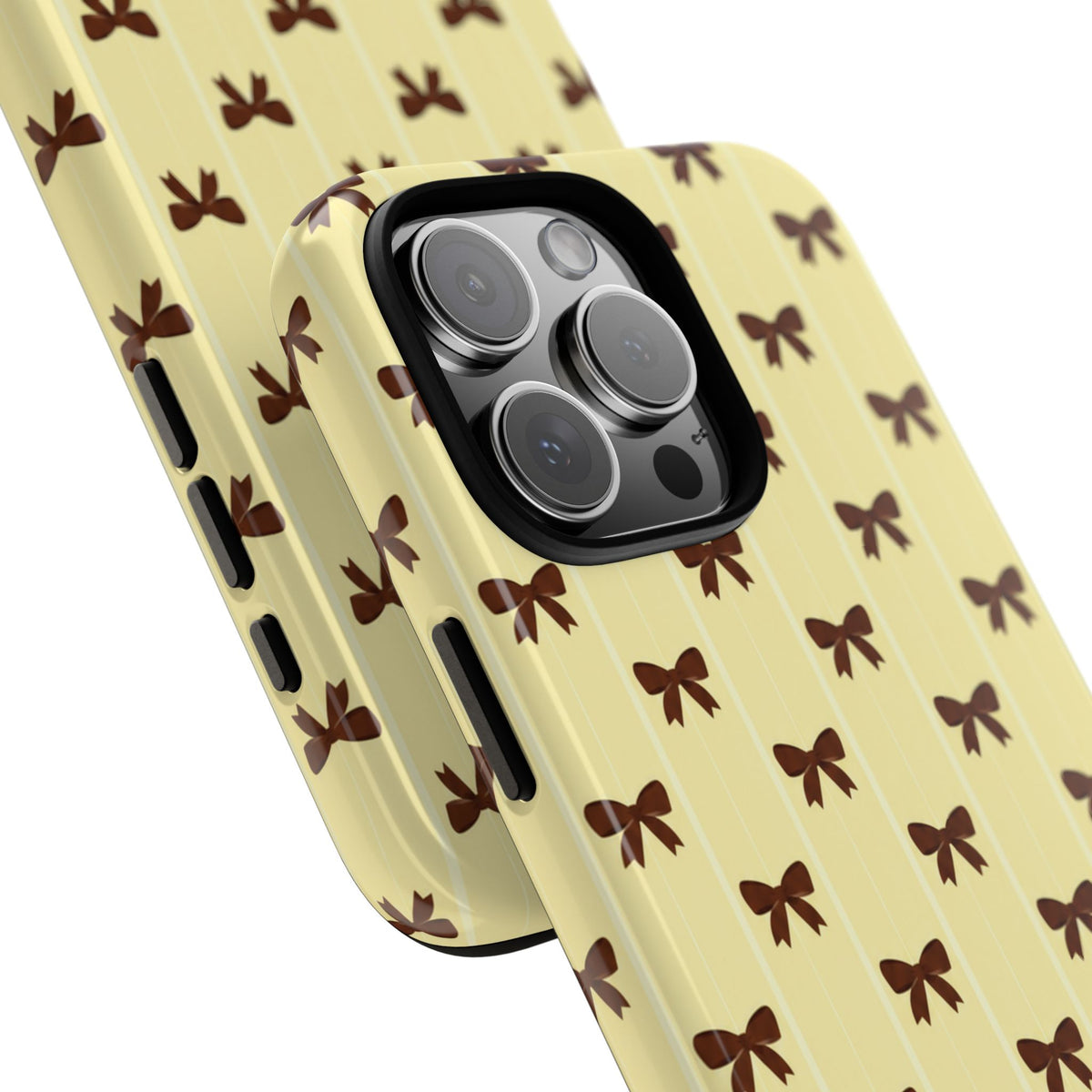 Retro Chocolate Brown Bow Pattern Phone Case