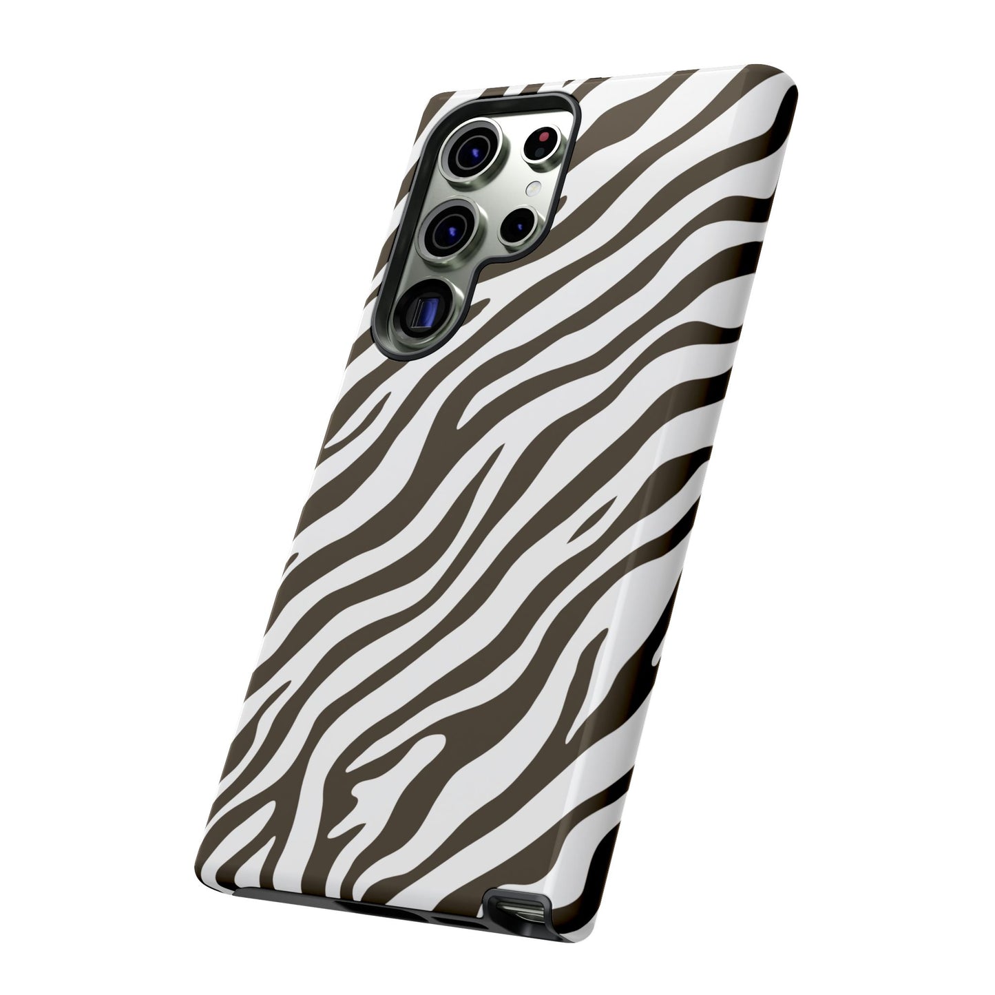 Stylish Mocha Zebra Print Phone Case