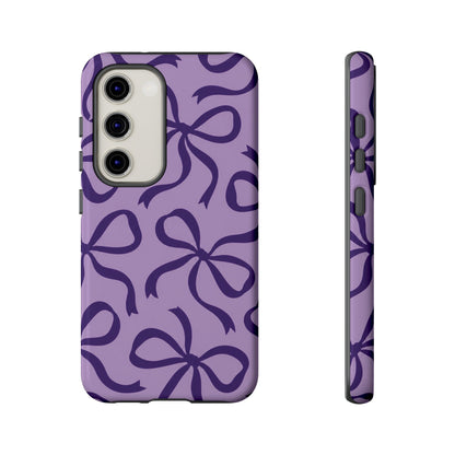 Bold Lilac and Deep Purple Bow Pattern Phone Case