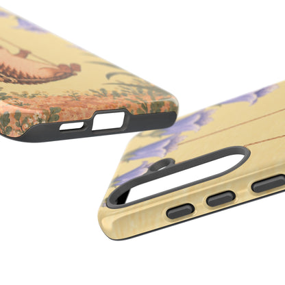 Whimsical Buttercream Hedgehog and Bluebell Phone Case - Yellow Phone Case