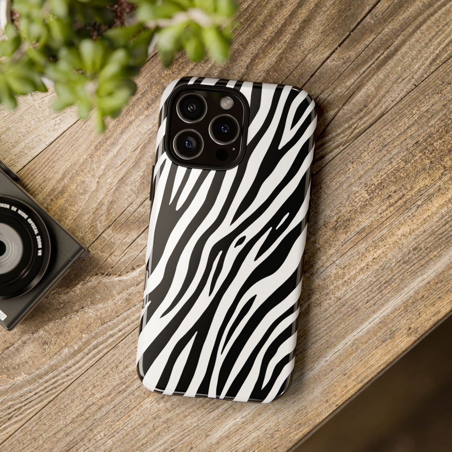 Monochrome Tiger Print Phone Case