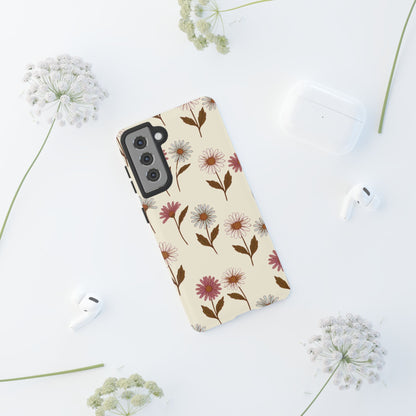 Pretty Cream & Rose Daisy Pattern Phone Case