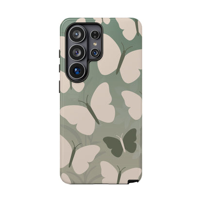 Minimalist Light Green Butterfly Pattern Phone Case - Green Phone Case - Samsung Galaxy S26 Ultra / Glossy