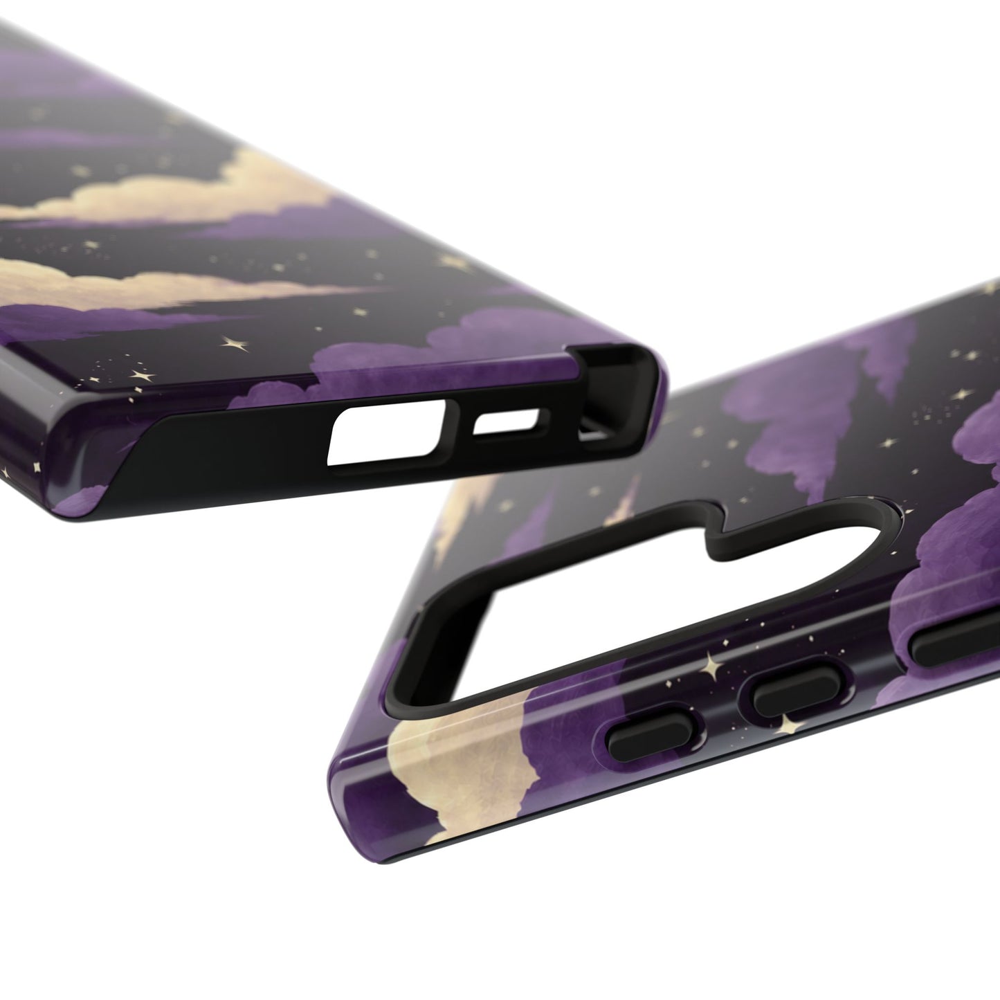 Illustrated Purple Clouds & Stars Phone Case