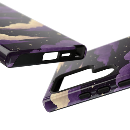 Illustrated Purple Clouds & Stars Phone Case