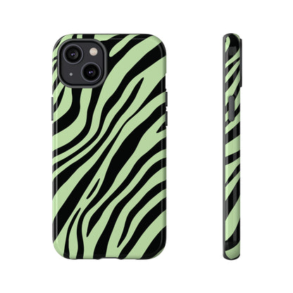 Modern Mint Zebra Print Phone Case