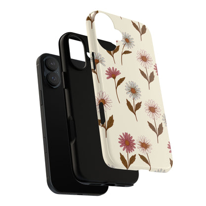 Pretty Cream & Rose Daisy Pattern Phone Case