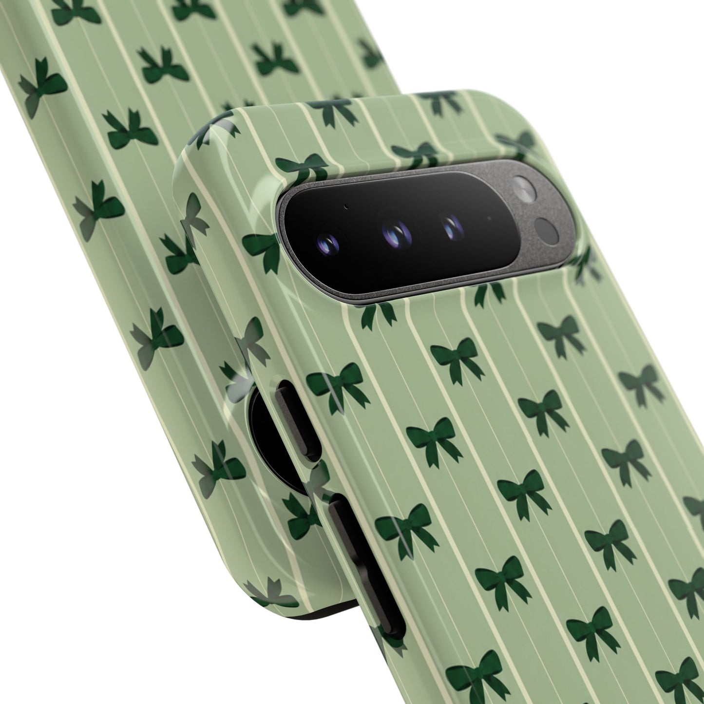 Retro Forest Green Bow Pattern Phone Case
