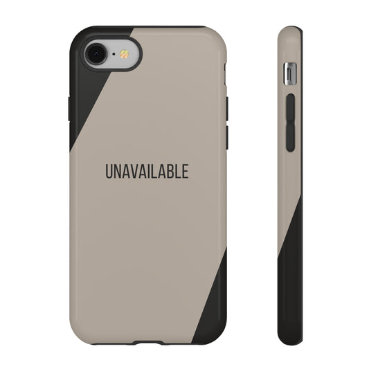 iPhone 8 / Glossy Phone Case - Sassy Statement Case ’Unavailable’ in Taupe & Black