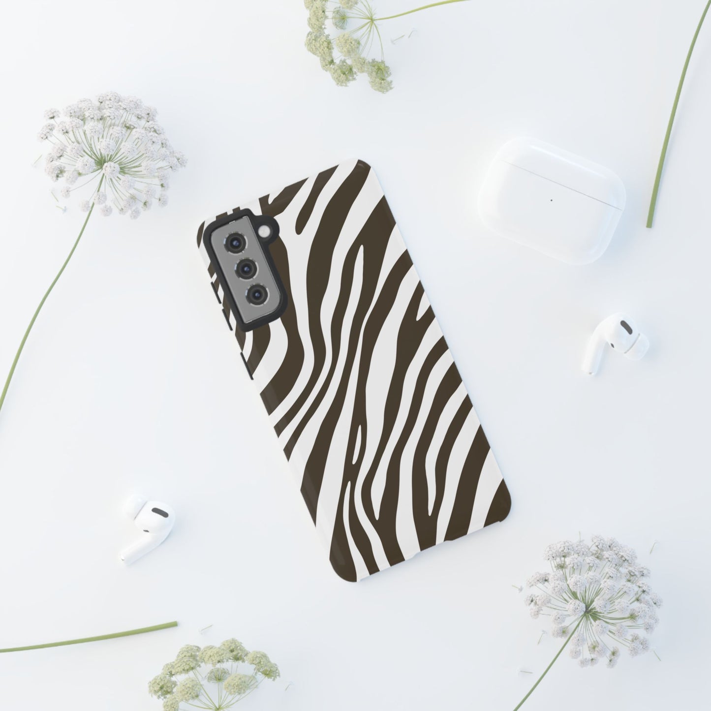 Modern Mocha Zebra Print Phone Case