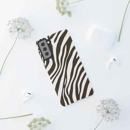 Modern Mocha Zebra Print Phone Case