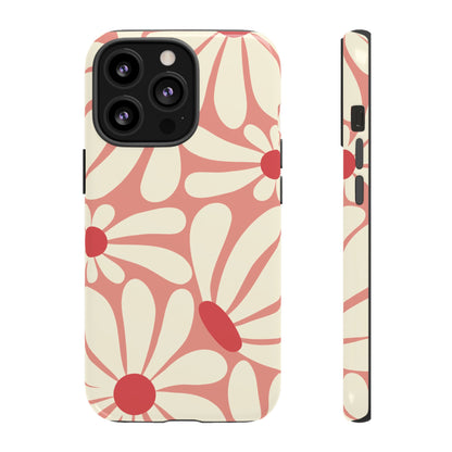 Cute Retro Pink Daisy Pattern Phone Case - Pink Phone Case - iPhone 13 Pro / Glossy