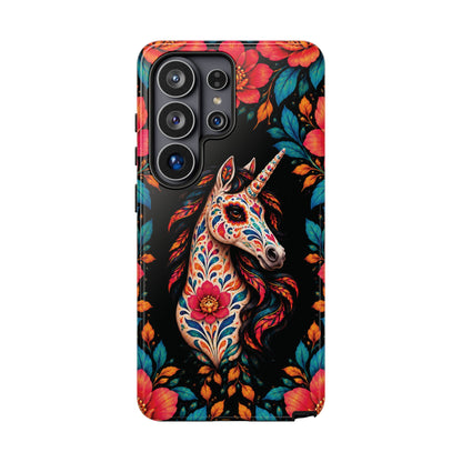 Elegant Pink and Turquoise Calavera Unicorn Phone Case - Phone Case - Samsung Galaxy S26 Ultra / Glossy