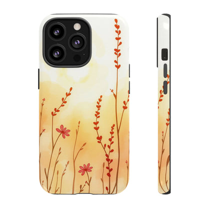 iPhone 13 Pro / Glossy Phone Case - Boho Chic Watercolour Wildflower Dusk Pattern Phone Case