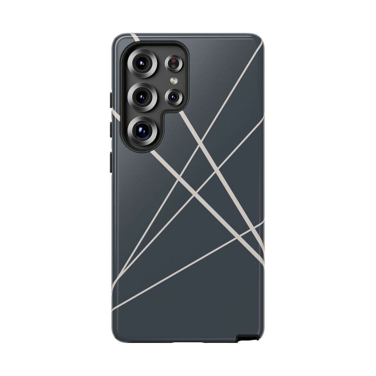 Abstract Blue with Beige Lines Phone Case - Blue Phone Case - Samsung Galaxy S25 Ultra / Glossy