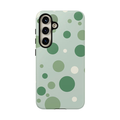 Samsung Galaxy S24 / Glossy Phone Case - ’Bold Green Dot Pattern’ Phone Case