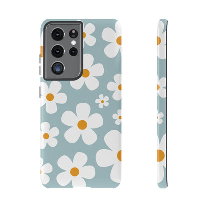 Samsung Galaxy S21 Ultra / Glossy Phone Case - ’Blue Daisy Pattern’ Phone Case