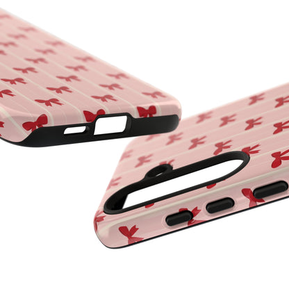 Retro Cherry Red Bow Pattern Phone Case