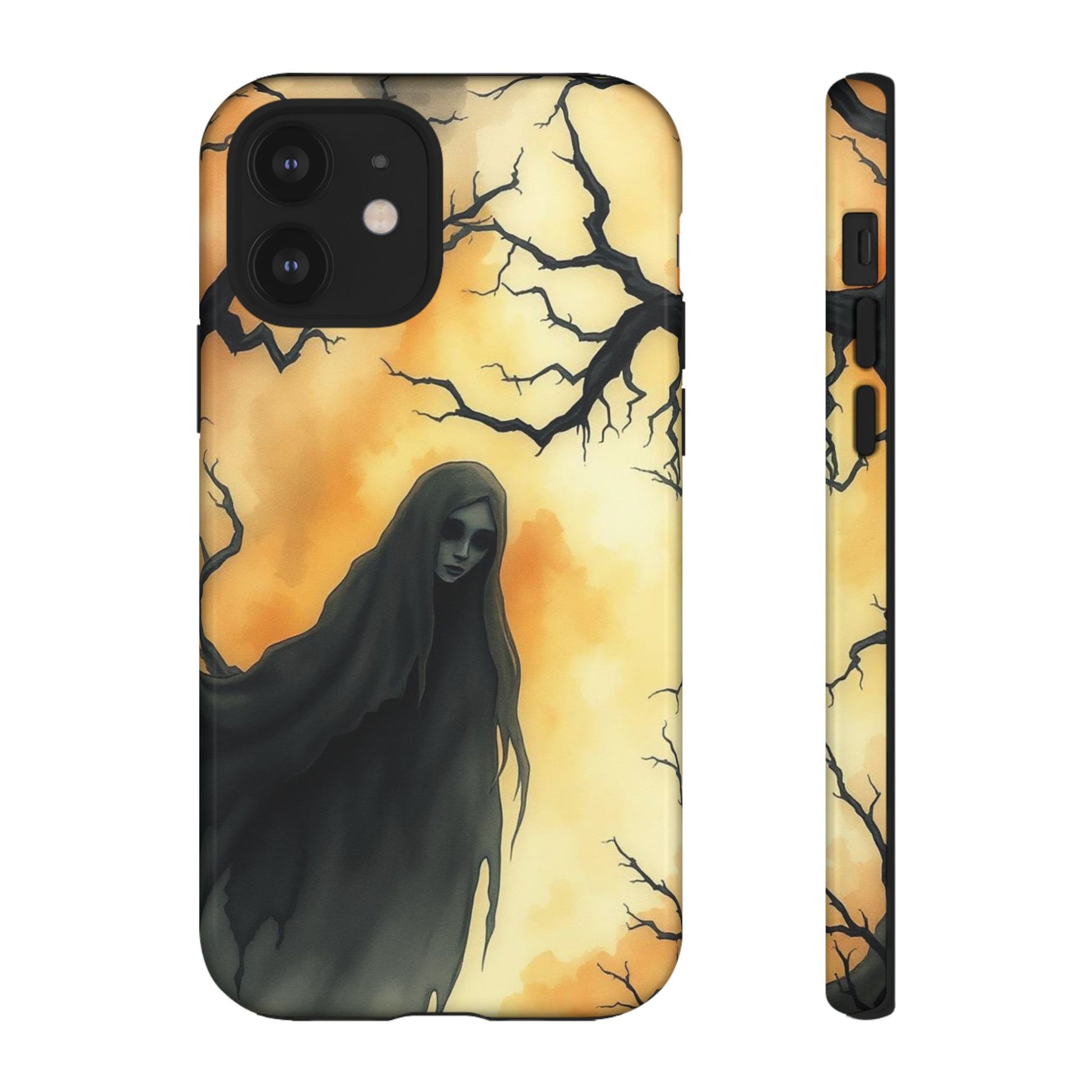Watercolour Gothic Deathly Woman Phone Case - Multicolor Phone Case - iPhone 12 / Glossy