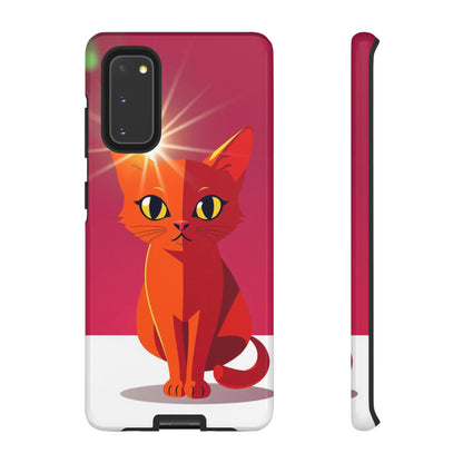 Samsung Galaxy S20 / Glossy Phone Case - Flashing Cat Design Phone Case