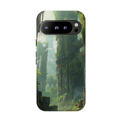 Google Pixel 9 Pro / Glossy Phone Case - Overgrown Future Ruins Sci-fi Phone Case
