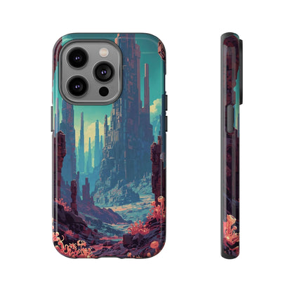 Alien Monolith Valley Sci-fi Phone Case - Pink Phone Case - iPhone 14 Pro / Glossy