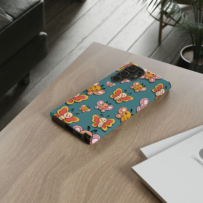 Blue Butterfly Sticker Design Phone Case - Blue Phone Case