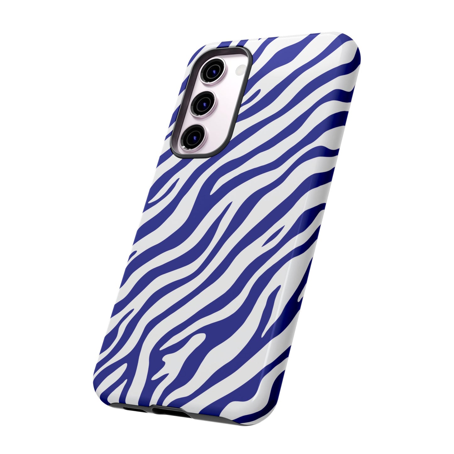 Stylish Electric Blue Zebra Print Phone Case