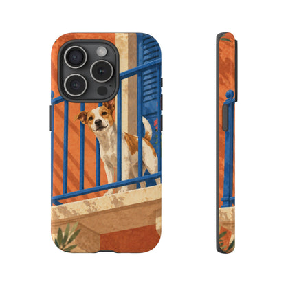 Jack Russell Terrier Balcony Busybody Phone Case - Multicolor Phone Case - iPhone 15 Pro / Glossy