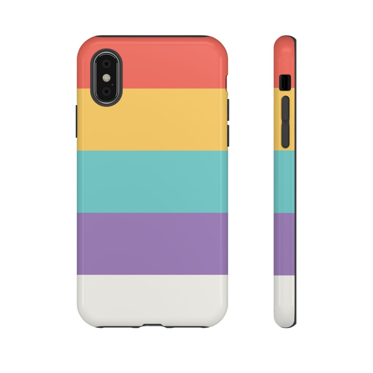 Pastel Rainbow Stripe Pattern Phone Case - Phone Case - iPhone X / Glossy