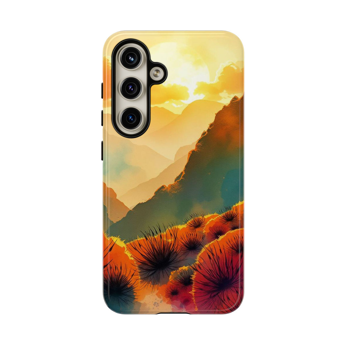 Ideallic Watercolour Sunset Design Phone Case - Multicolor Phone Case - Samsung Galaxy S24 / Glossy