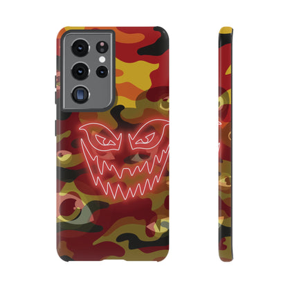 Inferno Neon Face Camo Phone Case - Red Phone Case - Samsung Galaxy S21 Ultra / Glossy