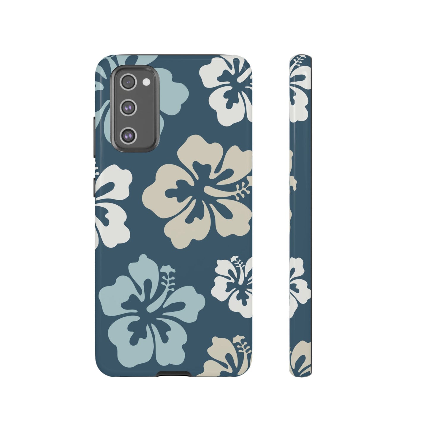 Samsung Galaxy S20 FE / Glossy Phone Case - ’Blue Hibiscus Retro Pattern #1’ Phone Case