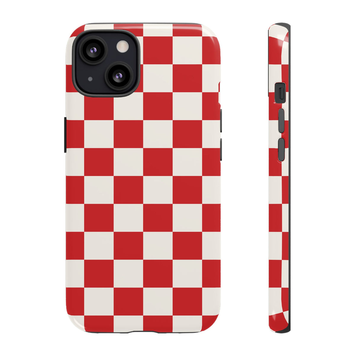 Red Checked Pattern Phone Case - Red Phone Case - iPhone 13 / Glossy