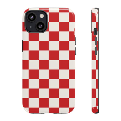 Red Checked Pattern Phone Case - Red Phone Case - iPhone 13 / Glossy
