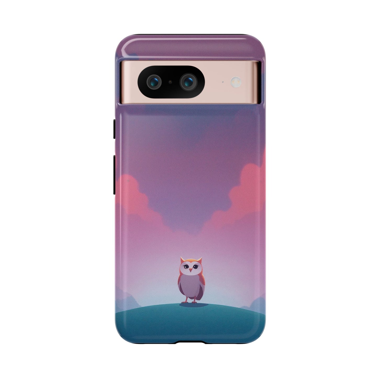 Google Pixel 8 / Glossy Phone Case - Watercolour Owl & Cloud Design Phone Case